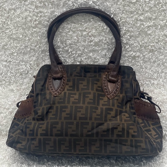 FENDI Tobacco Zucca Chef De Jour Canvas/Leather Medium Tote Bag - Picture 1 of 16